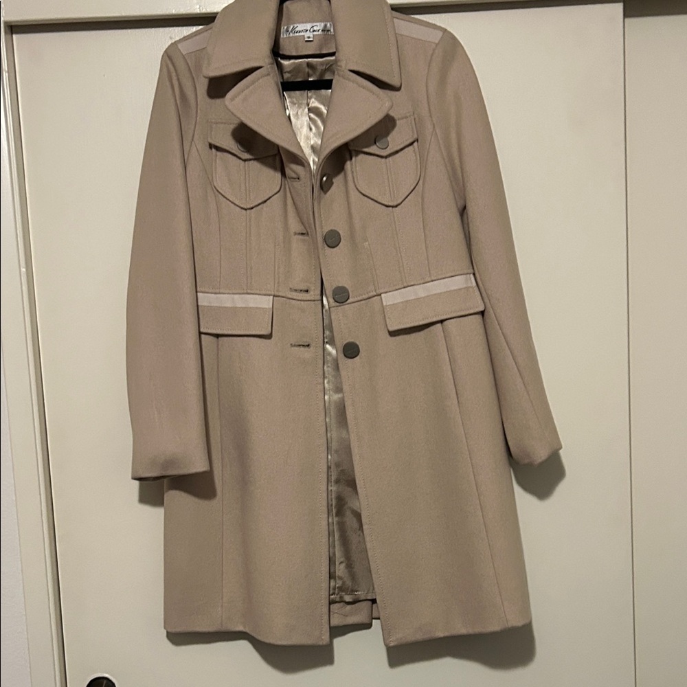 Kenneth Cole Women's Cream Trench Coat